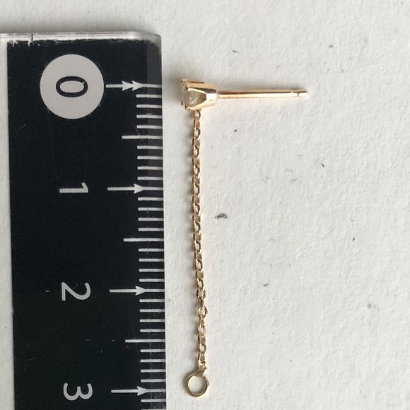 Diamond Chain Stud Earrings _ Bluboho - Picture 8 of 8